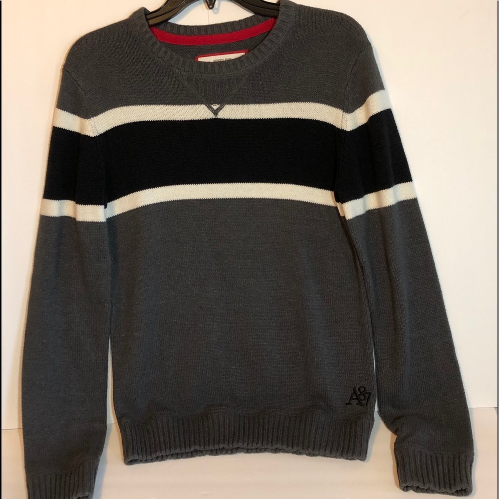 Aeropostale 2Tone Gray Stripe Sweater Casual Dress